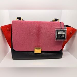 Authentic Celine Trapeze Ponyhair Tricolor Bag